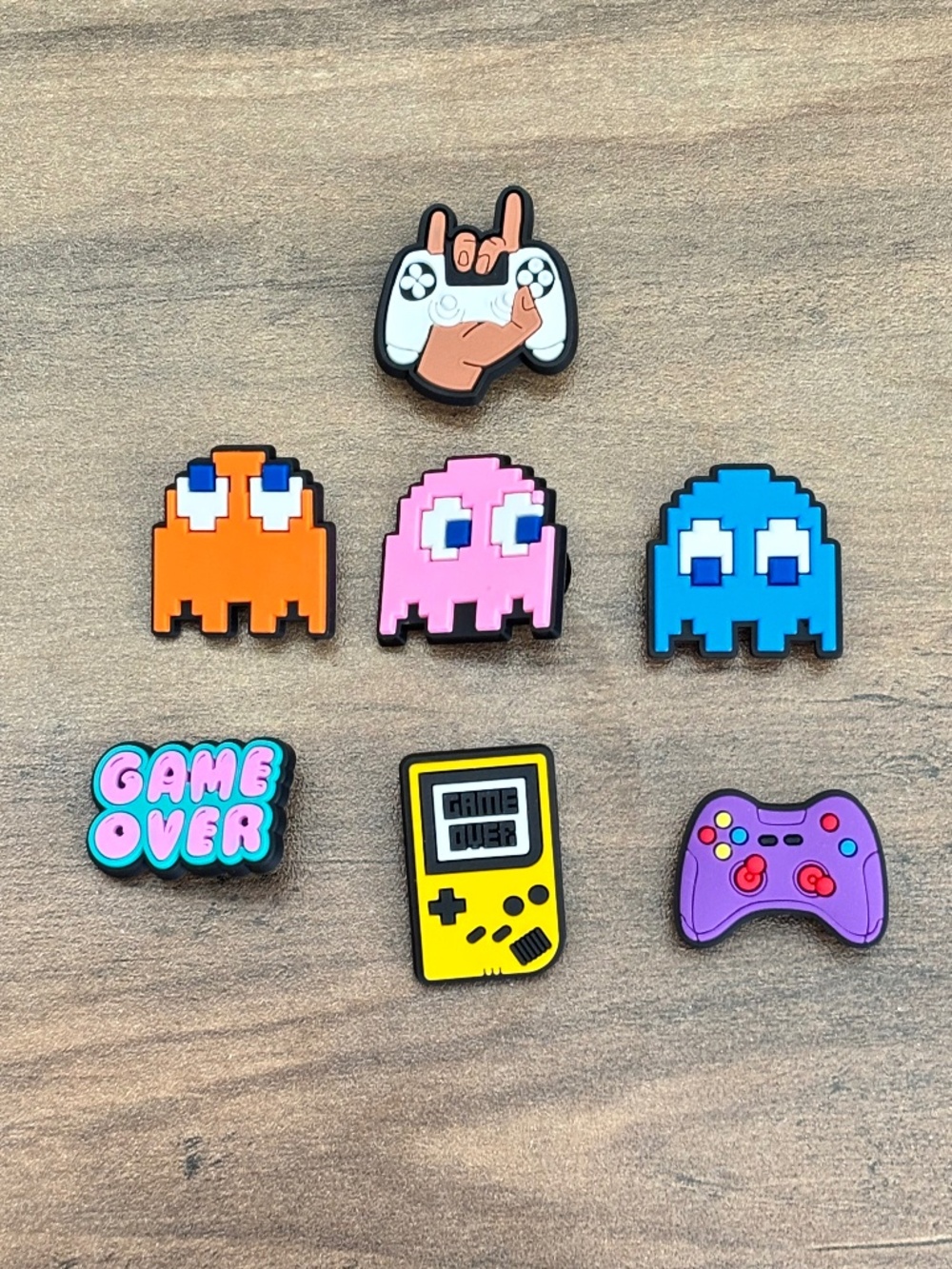 Pac Man Video Game Controller Gamer Shoe Croc Crocs Charms Lot of 7